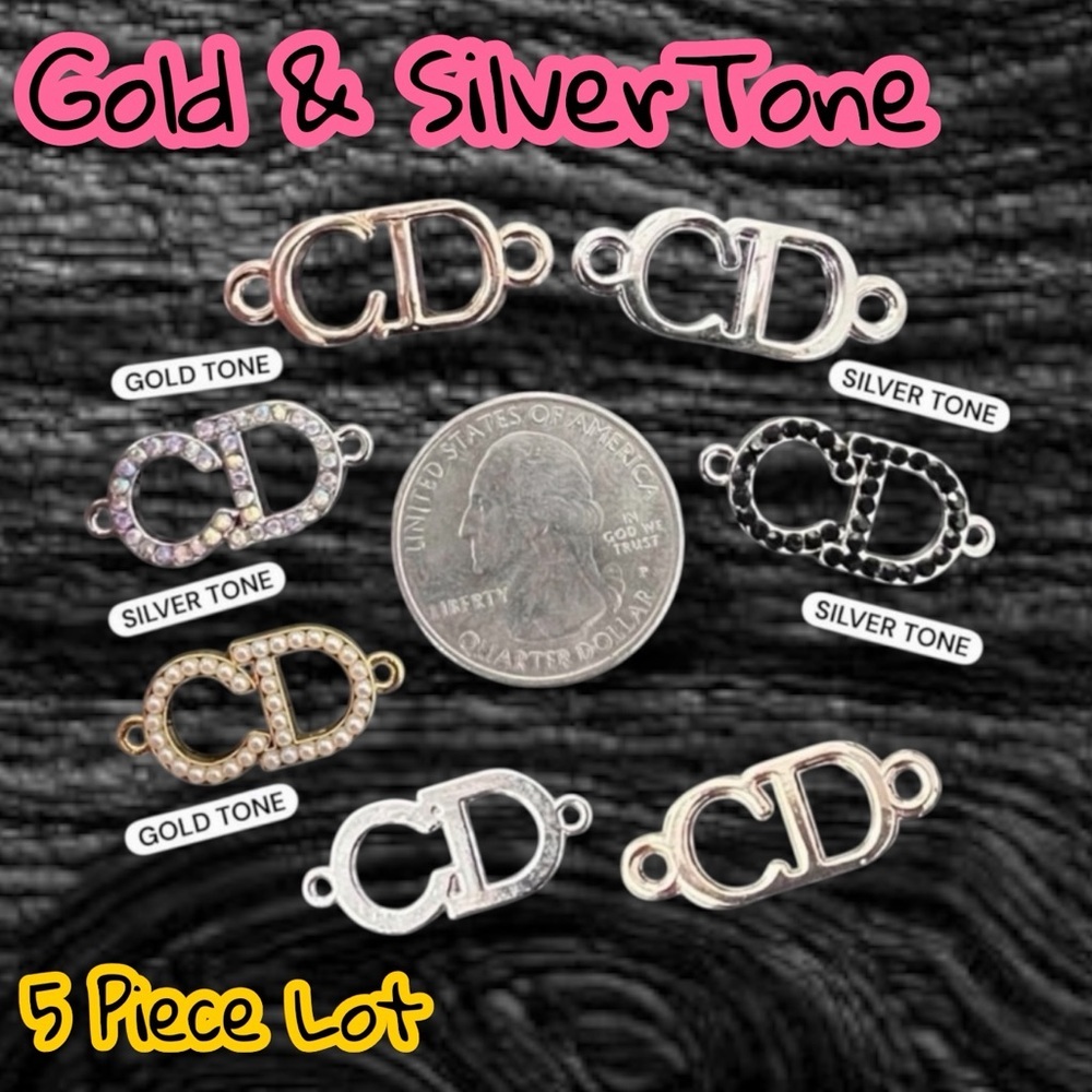Lot of 5 CD Connector Zipper Pull Button Charms 21mm